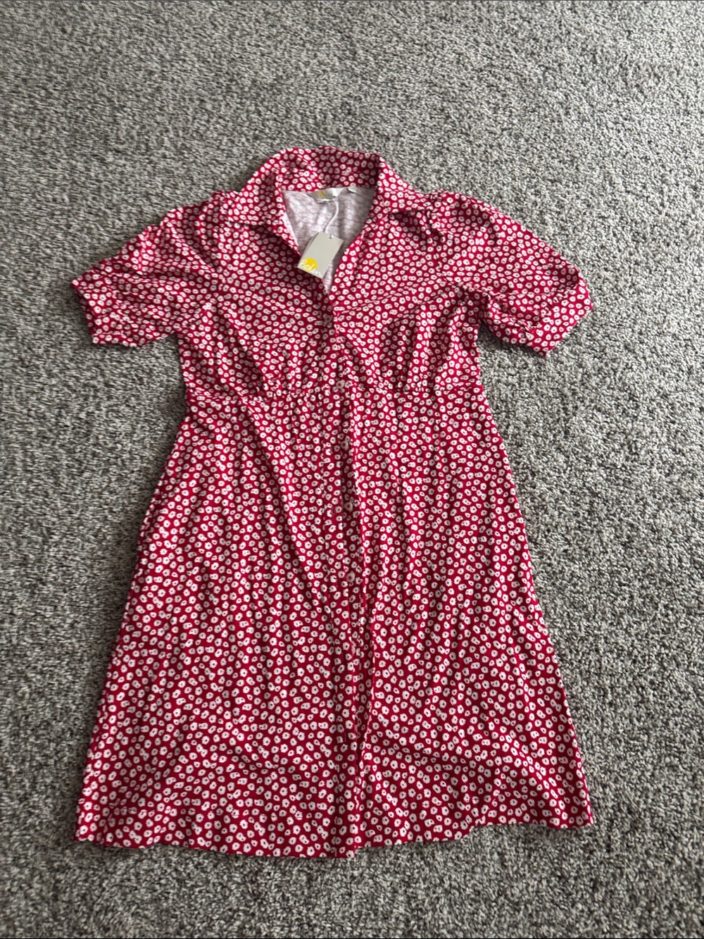 Boden Red and White Floral Midi Dress